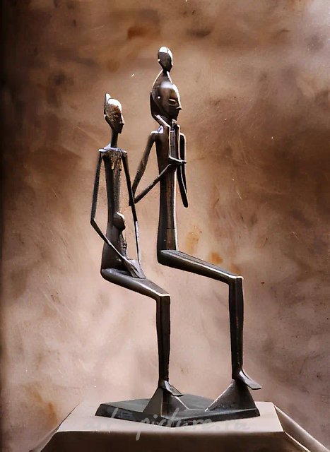 Автопортрет с семьей, 1996, бронза, 67х33х30
