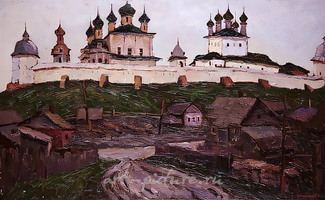 Горицкий монастырь, 1991, холст, масло, 61х95