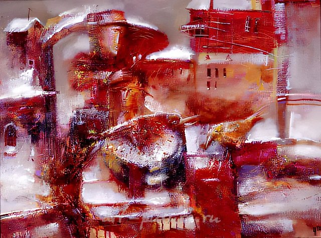 Первый снег., 2000, холст, масло, 50х70