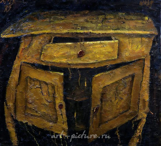 马拉特之死（取材自雅克-路易·大卫），1990年，油画布面，60×70 作者自藏