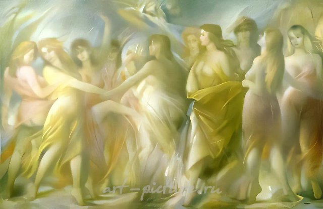 Dance, 1996, oil on canvas, 200x300 Privat collection. Russia
