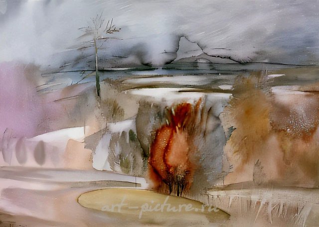 Drizzle. Impression., 1989, paper, water-color, 55x75 Author`s property