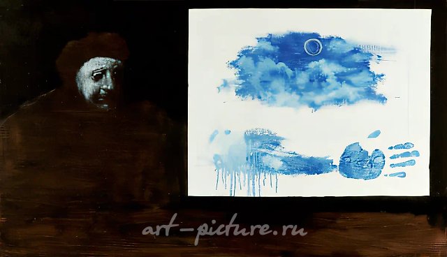 Любовь дилетанта, 1993, холст, масло, акрил, 100х60 Собственность автора