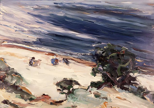 Seashore, 1991, canvas, oil, 60x80