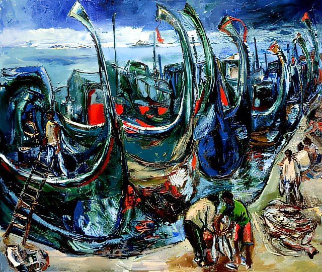 Male Port. Maldives, 1996, canvas, oil, 110x120