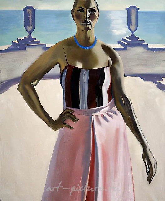 Автопортрет с вазами, 1986, холст, масло, 136x119. Вологодская картинная галерея