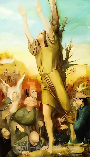 Ловцы, 1995, холст, масло, 170х100