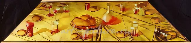 Secret party, 1993, canvas, oil, 30x140 Author's property