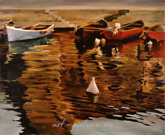 Лодки, 1995, холст, масло, 50x60. Собственность автора