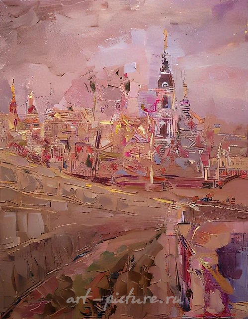 У Четинского моста, 1994, масло на холсте, 100x80. Собственность автора