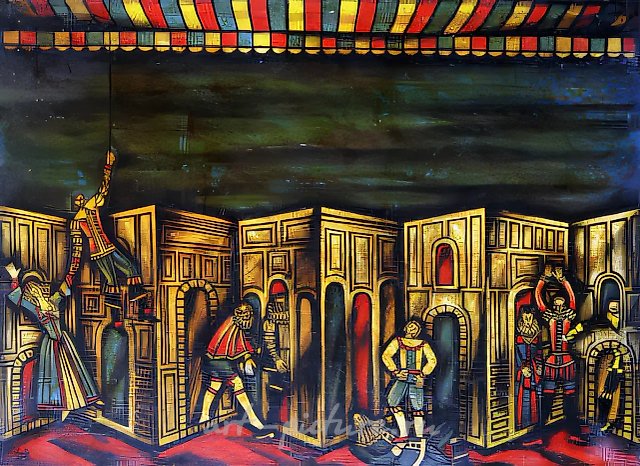 Set design sketch for the play «Don Cesar de Bazan». Dumanoir and Dennery, 1978, canvas, oil, 80x60. Dzerzhinsk Drama Theatre