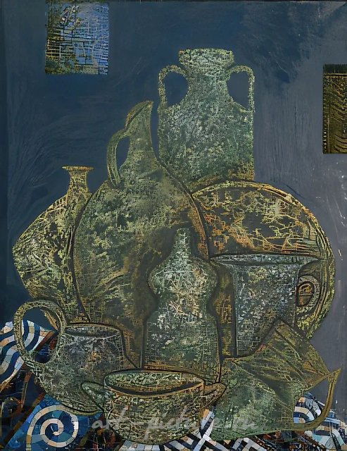 Троянские сосуды №2, 1997, холст, см. техника, 90х70