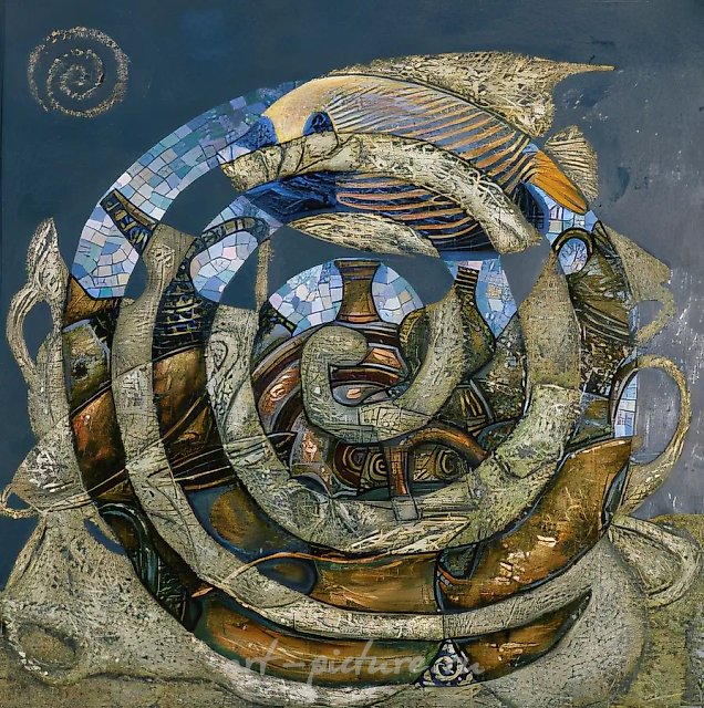 Троянский шельф, 1997, холст, см. техника, 90х90