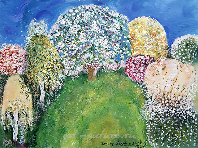 Лунная поляна, 1996, масло на холсте, 65x85