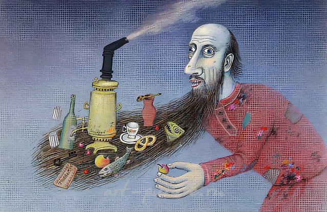 Борода, 1993, смешанная техника, бумага, 30x40 см. Собственность автора