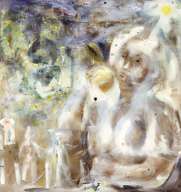 The apple, 1992, oil on canvas, 100х100 Author's property