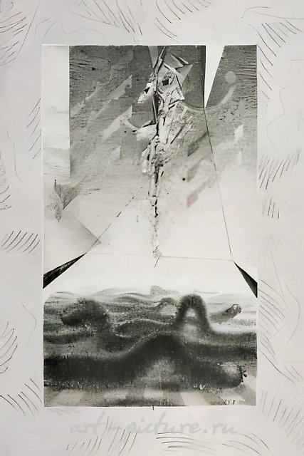 Переход, 1994, смешанная техника, автолитография, 87х58 Собственность автора