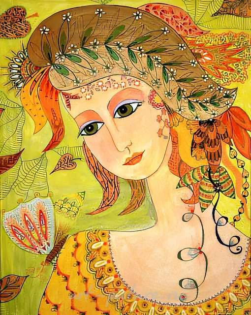 Пришла осень, 1995, картон, смешанная техника, 50x40 см. Собственность автора
