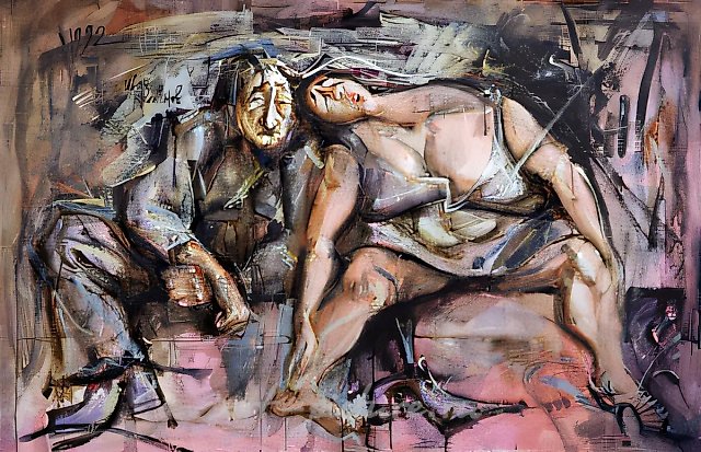 Серебрянные струны, 1992, холст, акрил, масло, 79 х 120 Частная коллекция