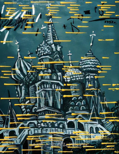 Temple Vasili Blagenai, 1997, oil on convas, 100 х 80