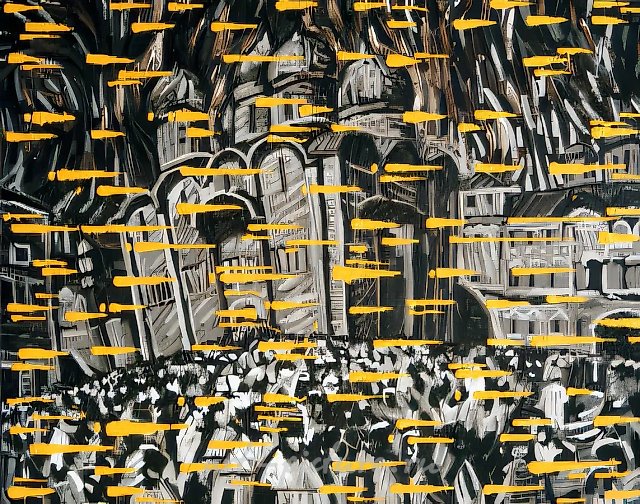 Cathedral square, 1997, oil on convas, 80 х 100