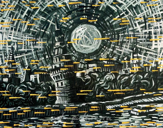 Sun above the Kremlin, 1997,  oil on convas, 80 х 100