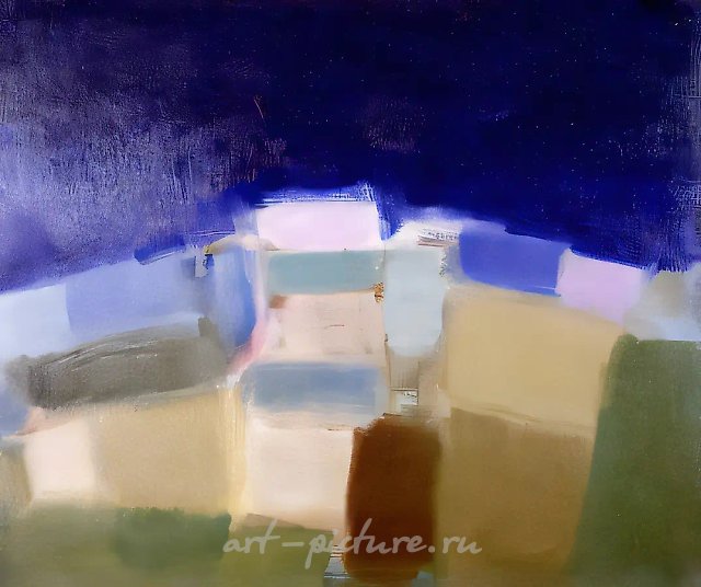 Landscape, 1993, cardboard, oil, 71x89 Author's property