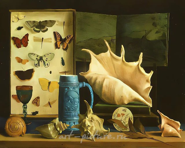 静物画，1993年，布面油画，50x60厘米。私人收藏，德国瓦尔德基尔希。