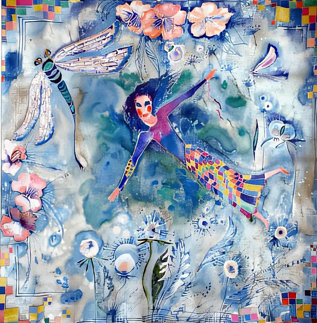 Белые ночи, 1996, смешанная техника, шёлк, 80x80. Собственность автора, $400