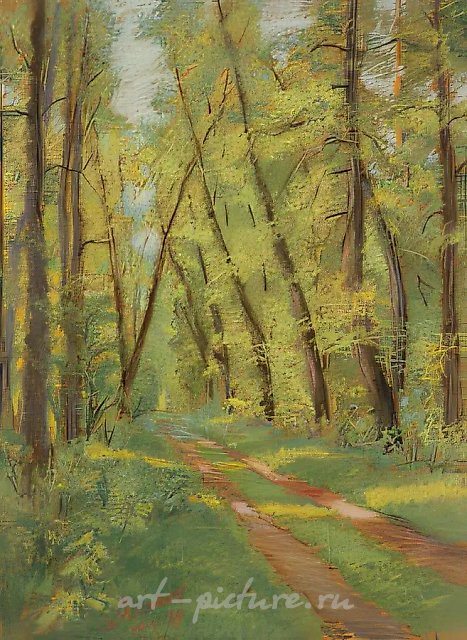 Spring Avenue, 1994, cardboard, pastel, 63x47