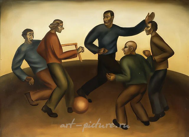 Футболисты, 1979, холст, масло, 80 х 100