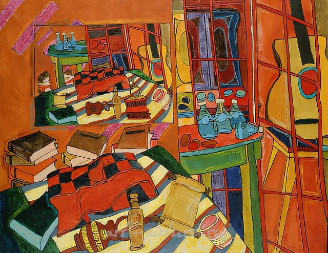 Красная подушка, 1993, масло на холсте, 114x146