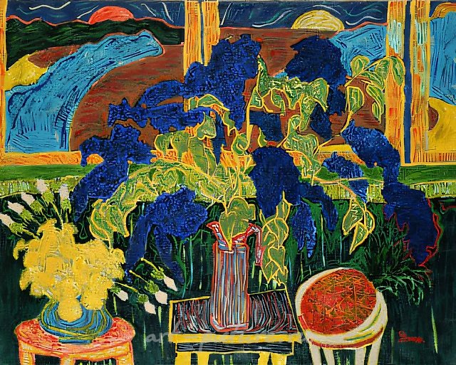 Вороны, 1996, масло на холсте, 80x100