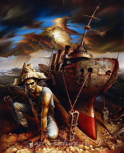 船长，1996年，布面油画，125x100厘米，私人收藏。伦敦。