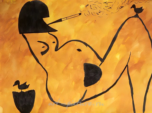 Лицо богемы, 1997, бумага, акварель, 50х70 Собственность галереи "И плюс"