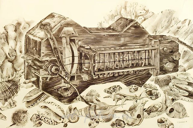 Натюрморт с рубабом, 1992, бумага, карандаш, 60x90. Собственность автора, $1500