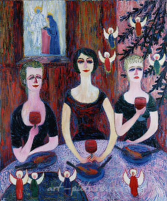 Праздник., 1997, холст, масло, 130 х 100