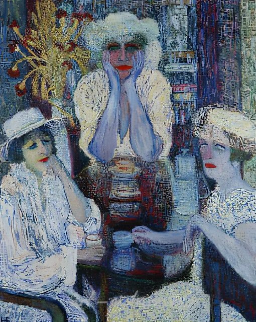 Визит., 1996, холст, масло, 100 х 80