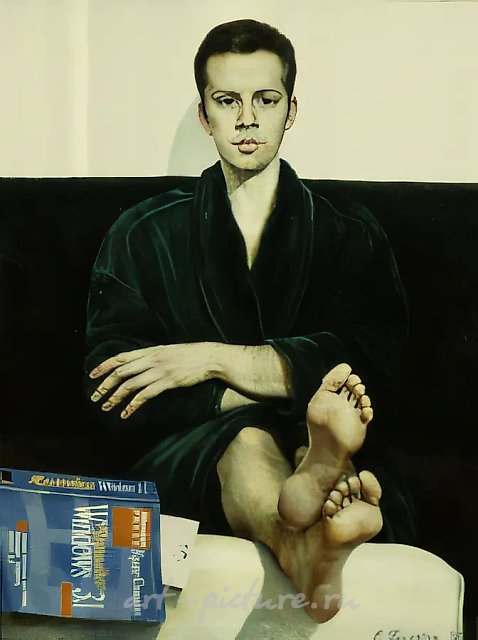 兄弟的肖像，1996年，布面油画，80 x 60