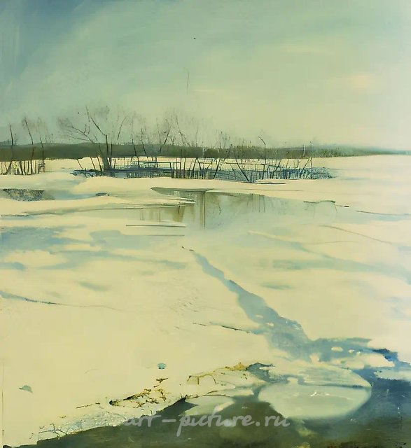 解冻，1996年，布面油画，50 x 45 厘米