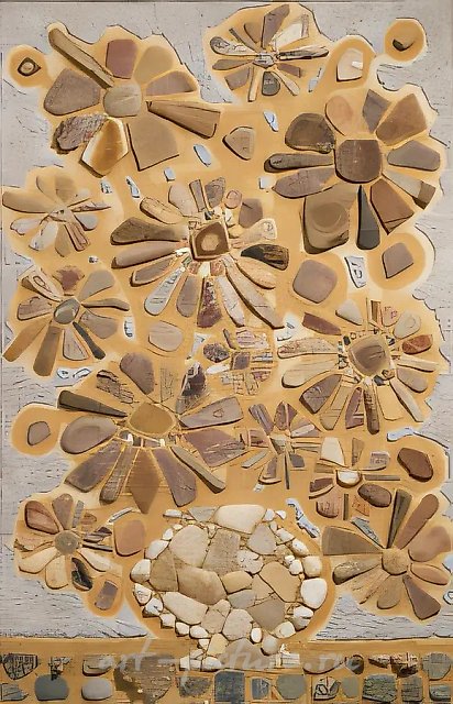 Sunflowers, 1997, mosaic (river stone), 100x65