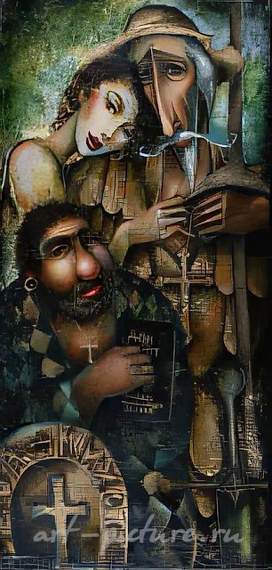 Дон-Кихот., 1997, холст, масло, 120х55