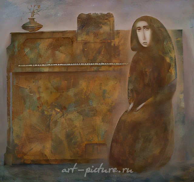 Пианистка., 1997, холст, масло, 50х55