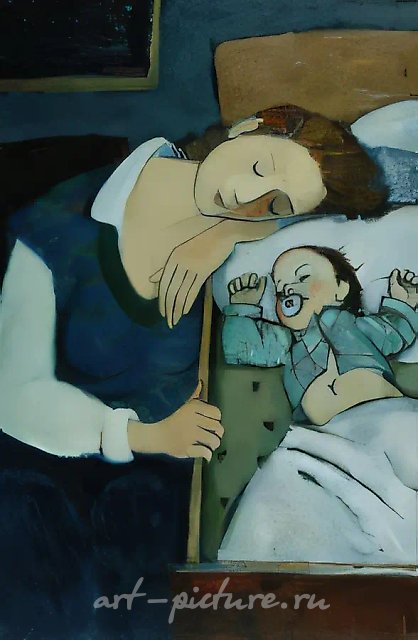 Спящие., 1996, холст, масло, 132 х 88,5