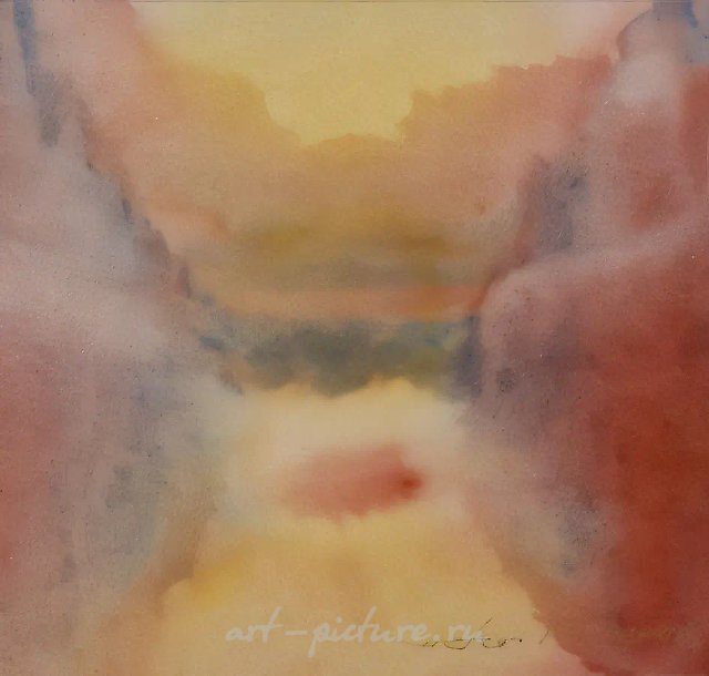 Медитация 2, 1995, бумага, акварель, 20x20