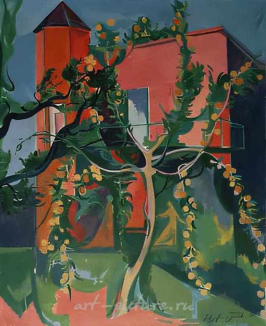 Яблоня., 1995, холст, масло, 80х65