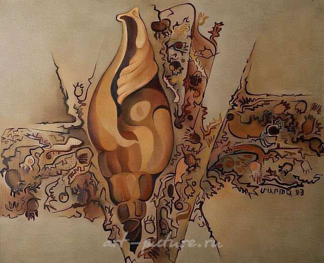 Раковина., 1993, холст, масло, 89х109