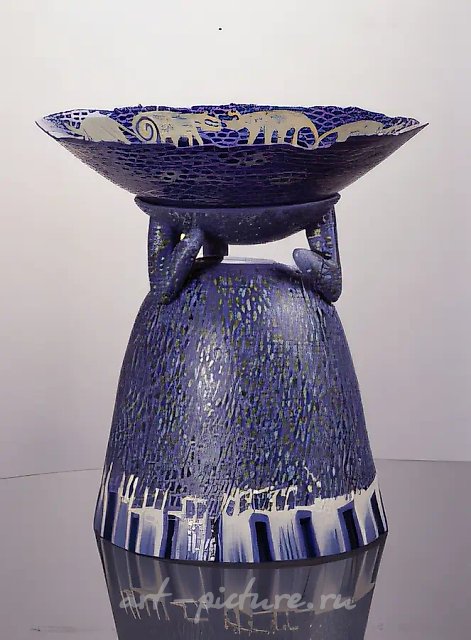 蓝色，1997年，瓷器，釉下彩绘，300 x 43