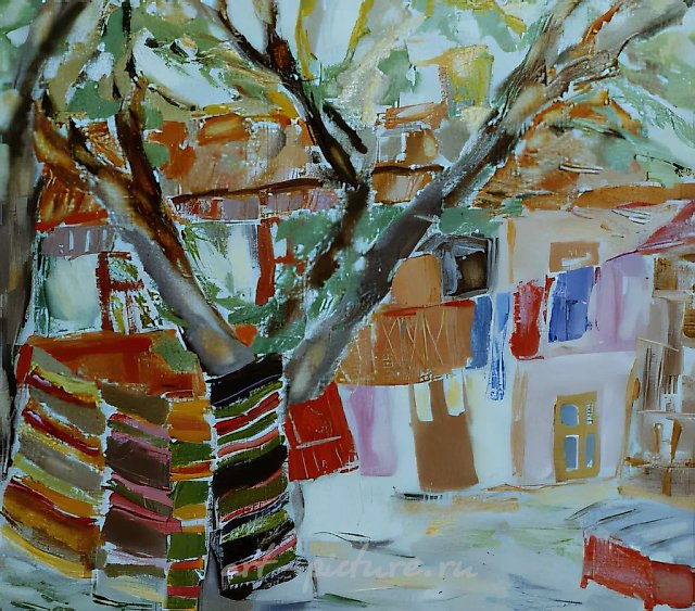 Двор старого Кишинева, 1994, холст, масло, 67 х 75