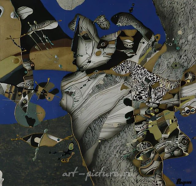 Встреча., 1997, картон, смешанная техника, 85 х 90